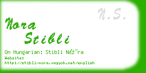 nora stibli business card